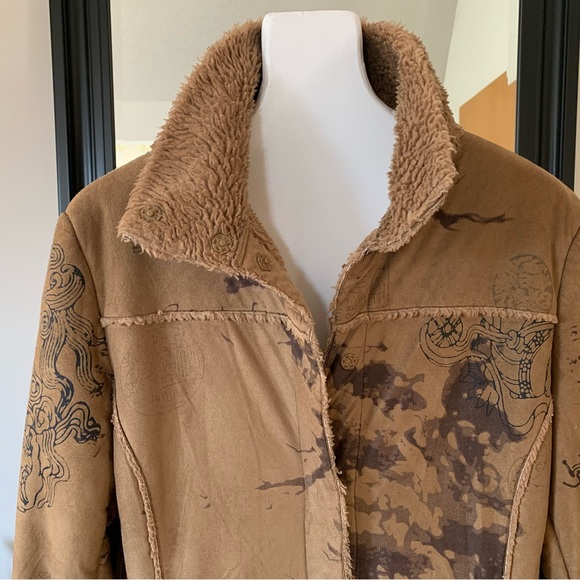 SaoPaulo Long Brown Coat With Faux Fur Lining - Picture 2 of 6